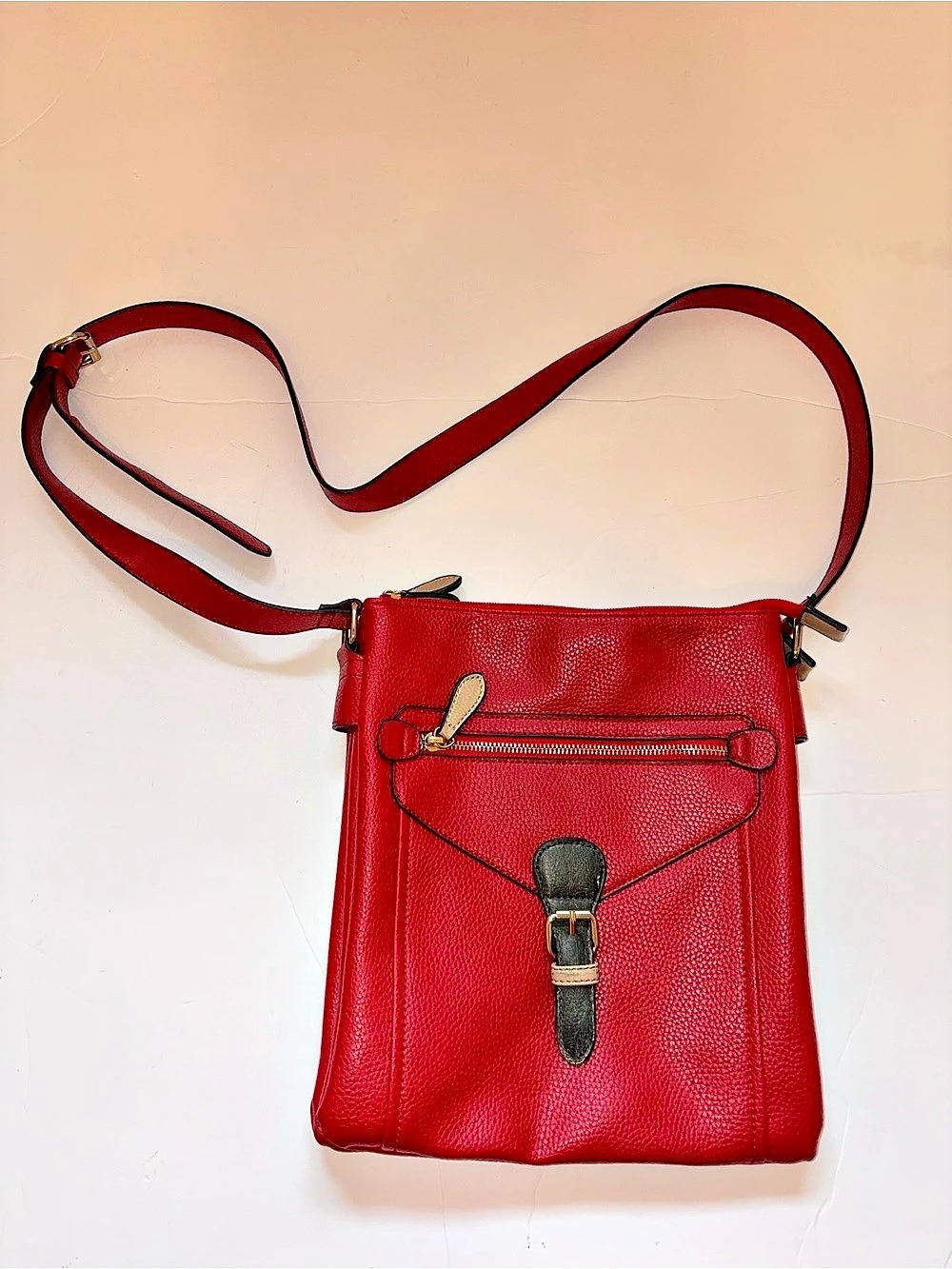 Charming Charlie Red Leather-Style Crossbody Bag